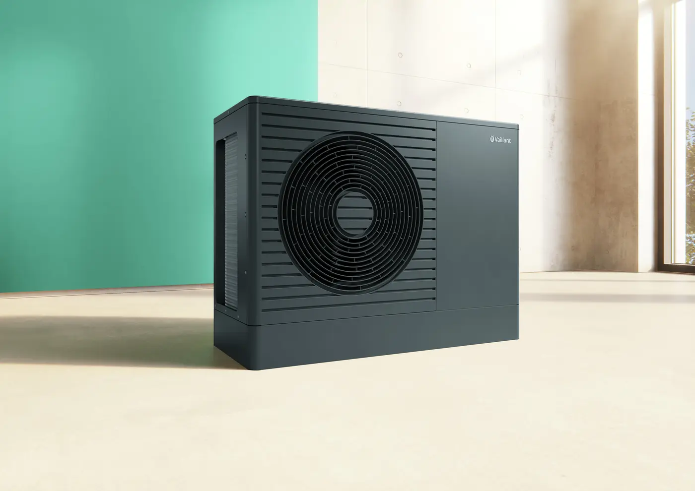 Vaillant aroTHERM Außeneinheit als offizielles Pressebild der aktuellen Produktfamilie